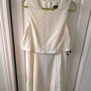 Adrianna Papell Cream Dress, 14 NEW!